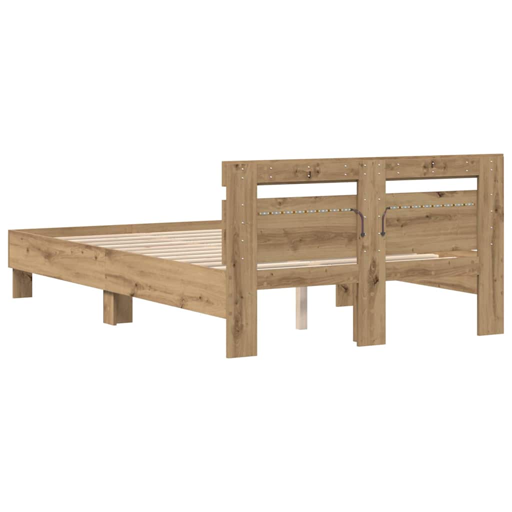 vidaXL Σκελετός Κρεβατιού Artisan Oak 120 x 200 cm Επεξεργασμένο Ξύλο