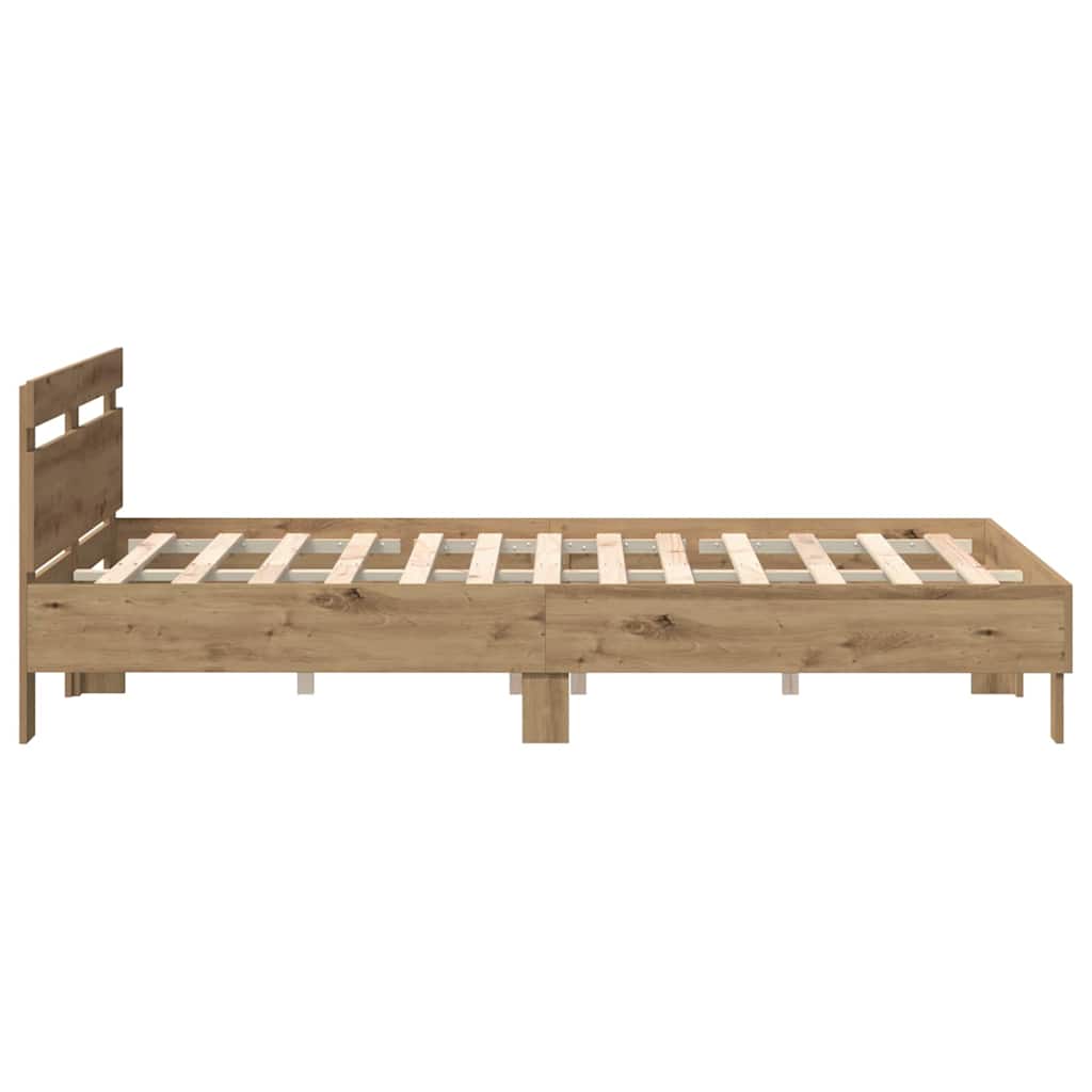 vidaXL Σκελετός Κρεβατιού Artisan Oak 140 x 190 cm Επεξεργασμένο Ξύλο