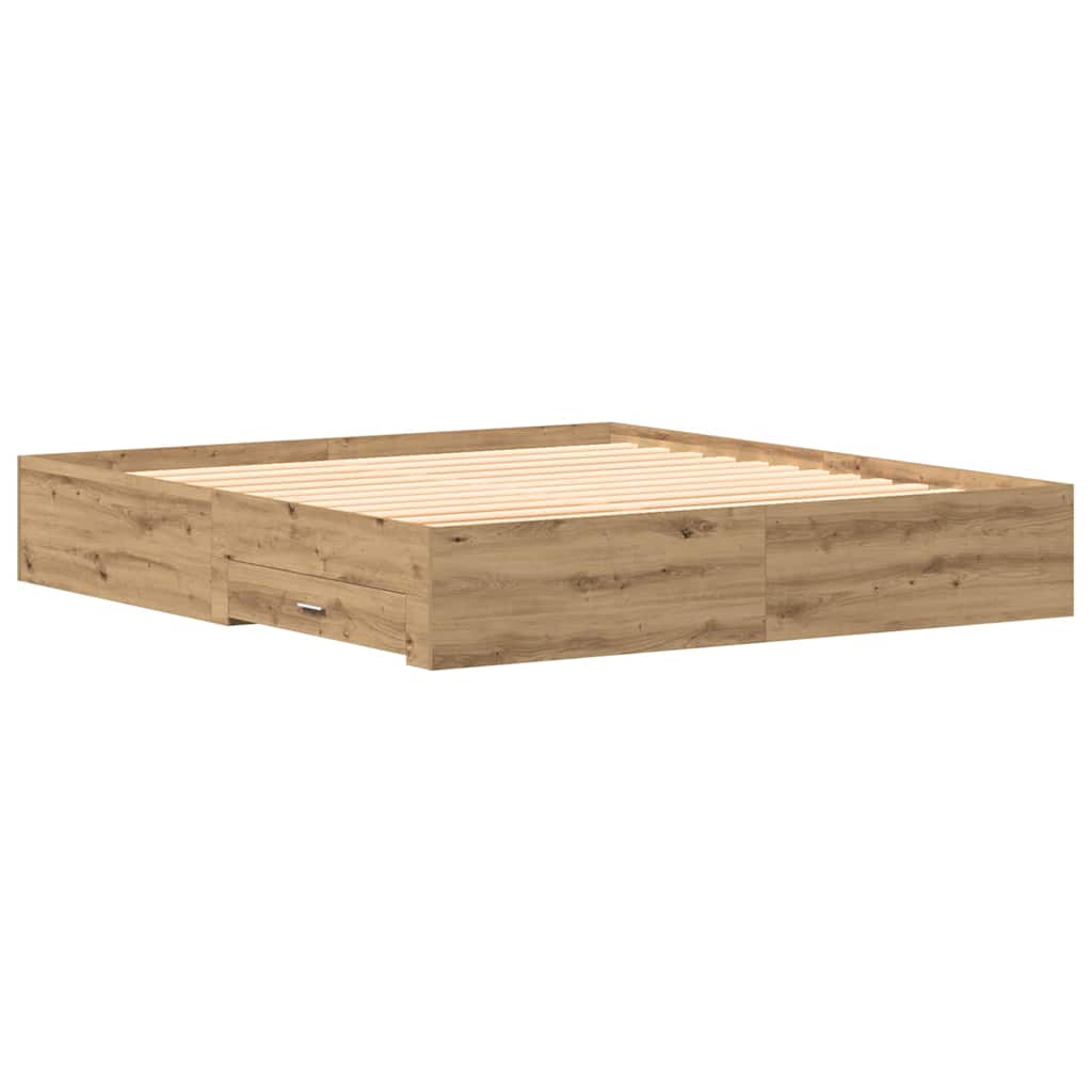 vidaXL Σκελετός Κρεβατιού Artisan Oak 180 x 200 cm Επεξεργασμένο ξύλο