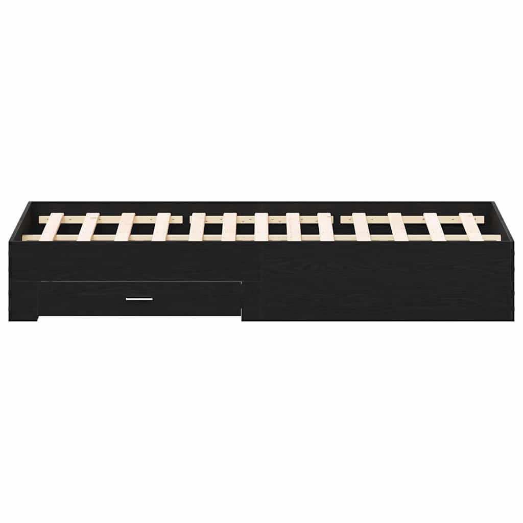 vidaXL Κρεβάτι με Συρτάρια Μαύρη Δρυς 180x200 εκ Επεξεργασμένο Ξύλο