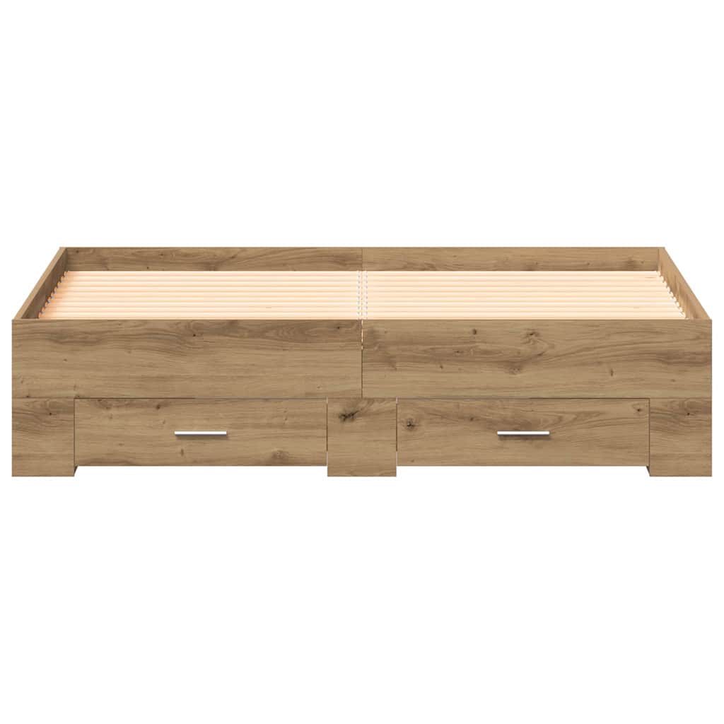 vidaXL Σκελετός Κρεβατιού Artisan Oak 140 x 190 cm Επεξεργασμένο ξύλο