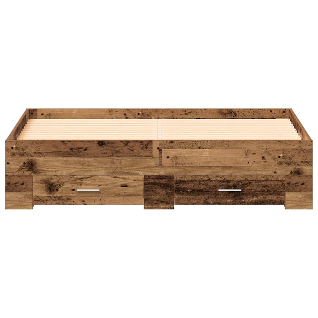 vidaXL Σκελετός Κρεβατιού Παλιό Ξύλο 135 x 190 cm Επεξεργασμένο ξύλο