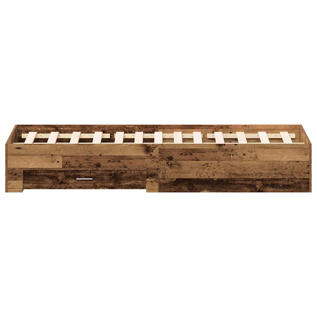 vidaXL Σκελετός Κρεβατιού Παλιό Ξύλο 135 x 190 cm Επεξεργασμένο ξύλο
