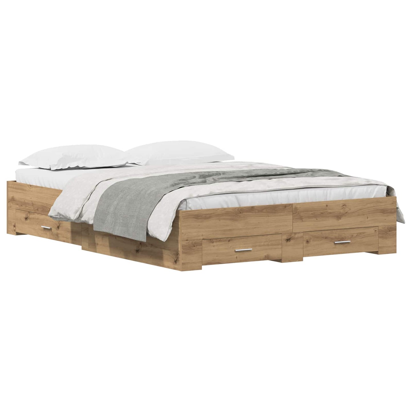 vidaXL Σκελετός Κρεβατιού Artisan Oak 135 x 190 cm Επεξεργασμένο ξύλο