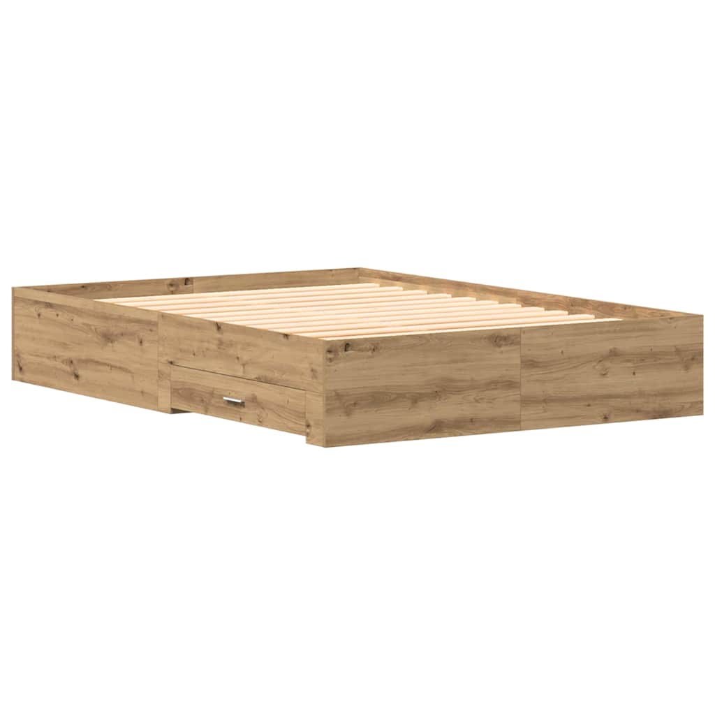 vidaXL Σκελετός Κρεβατιού Artisan Oak 135 x 190 cm Επεξεργασμένο ξύλο