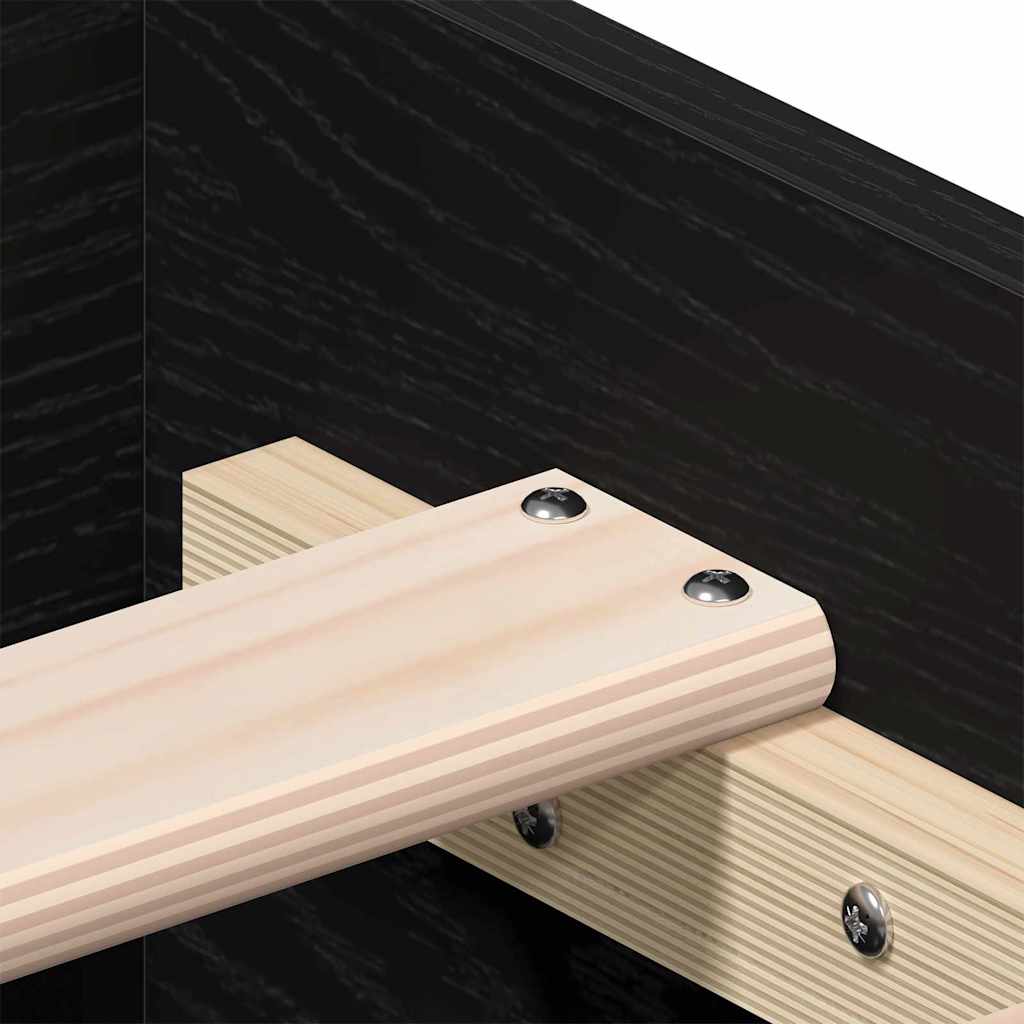 vidaXL Κρεβάτι με Συρτάρια Μαύρο Δρυς 135x190 εκ. Μηχανικά Ξύλα