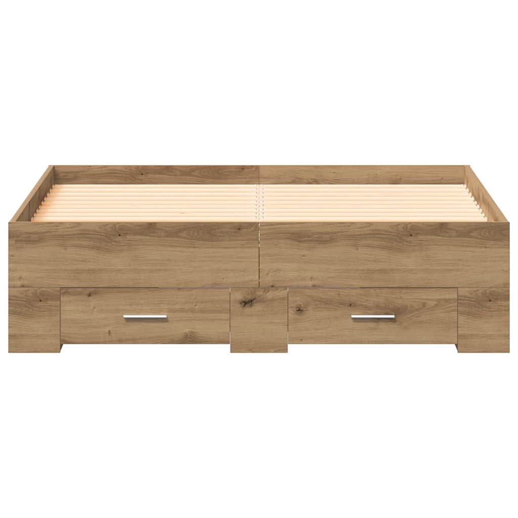 vidaXL Κρεβάτι με Συρτάρια Artisan Oak 120x190 εκ Κατασκευασμένο Ξύλο
