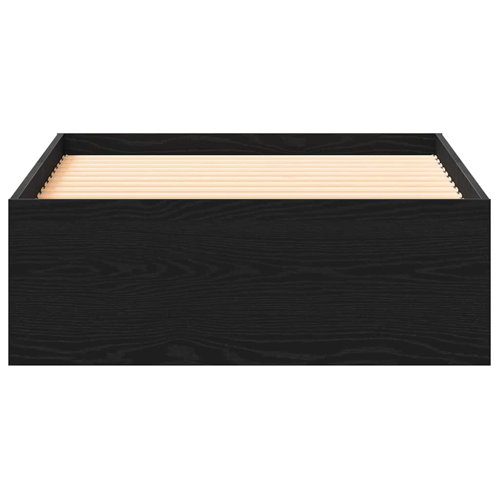 vidaXL Κρεβάτι Μαυρο Δρυς 100x200 εκ Επεξεργασμένο Ξύλο