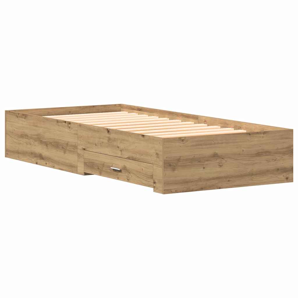 vidaXL Κρεβάτι Artisan Oak 90x190 εκ. Επεξεργασμένο Ξύλο