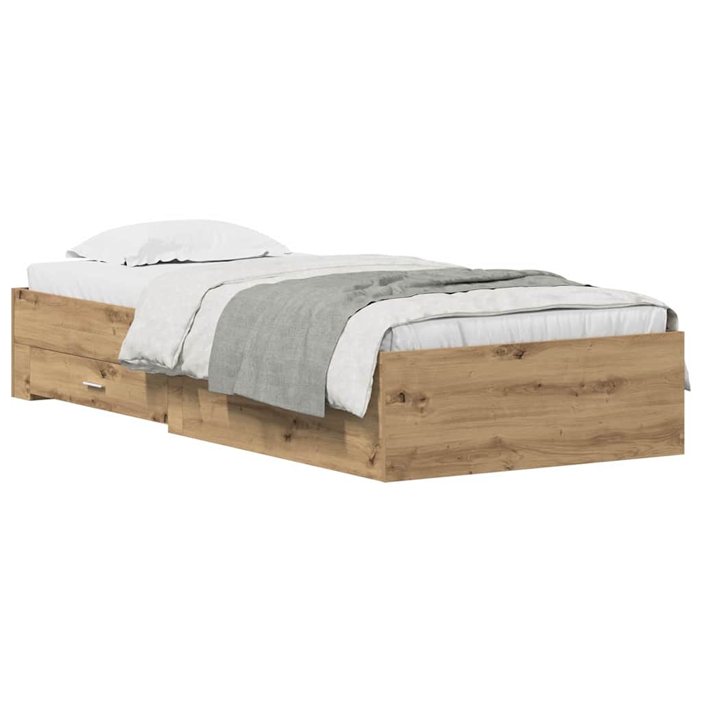 vidaXL Κρεβάτι Artisan Oak 90x190 εκ. Επεξεργασμένο Ξύλο
