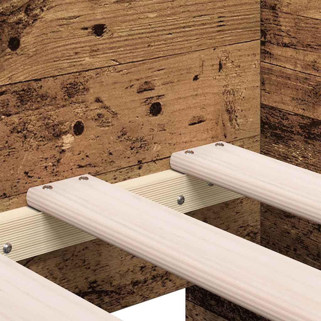 vidaXL Ρουστίκ Κρεβάτι Ημέρας Παλαιό ξύλο Επεξεργασμένο ξύλο 90 x 200 εκ.