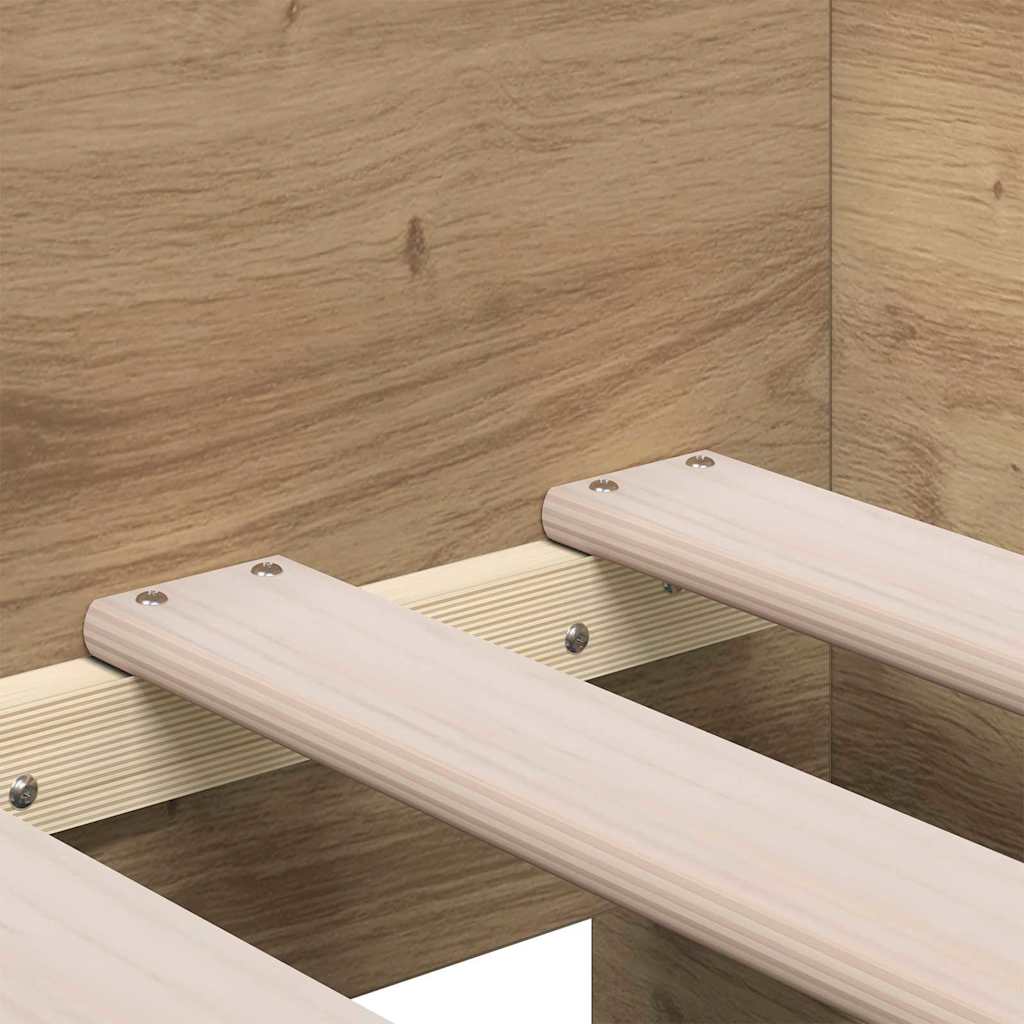 vidaXL Κρεβάτι Δρυός τέχνης Επεξεργασμένο ξύλο 90 x 190 εκ Ανθεκτικό