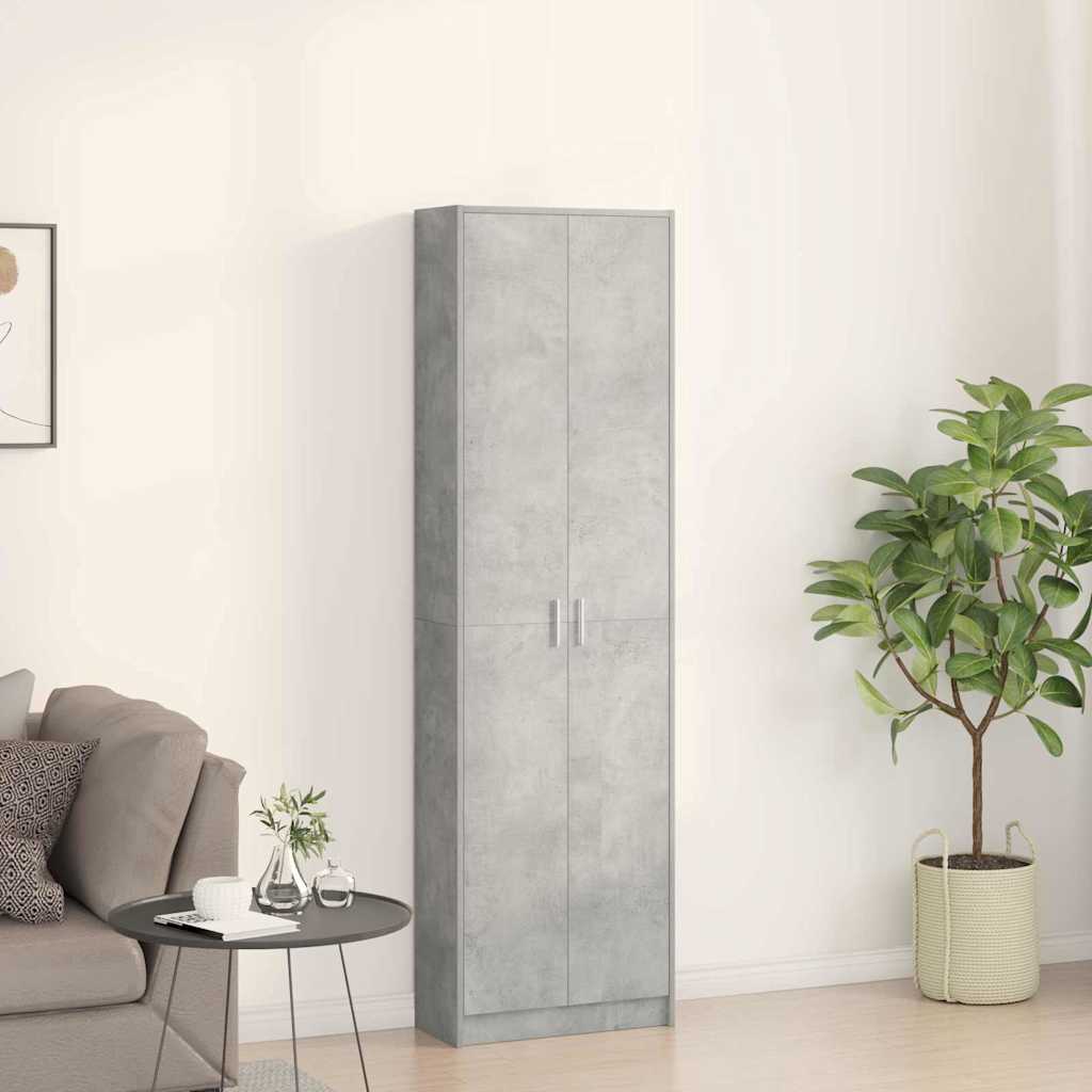 vidaXL Ντουλάπι Γκρι σκυροδέματος 55 x 25 x 189 εκ. Επεξεργασμένο ξύλο