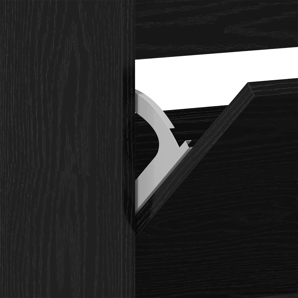 vidaXL Ντουλάπα Παπουτσιών με αποθήκευση Μαύρη δρυς 80 x 21 x 163.5 cm