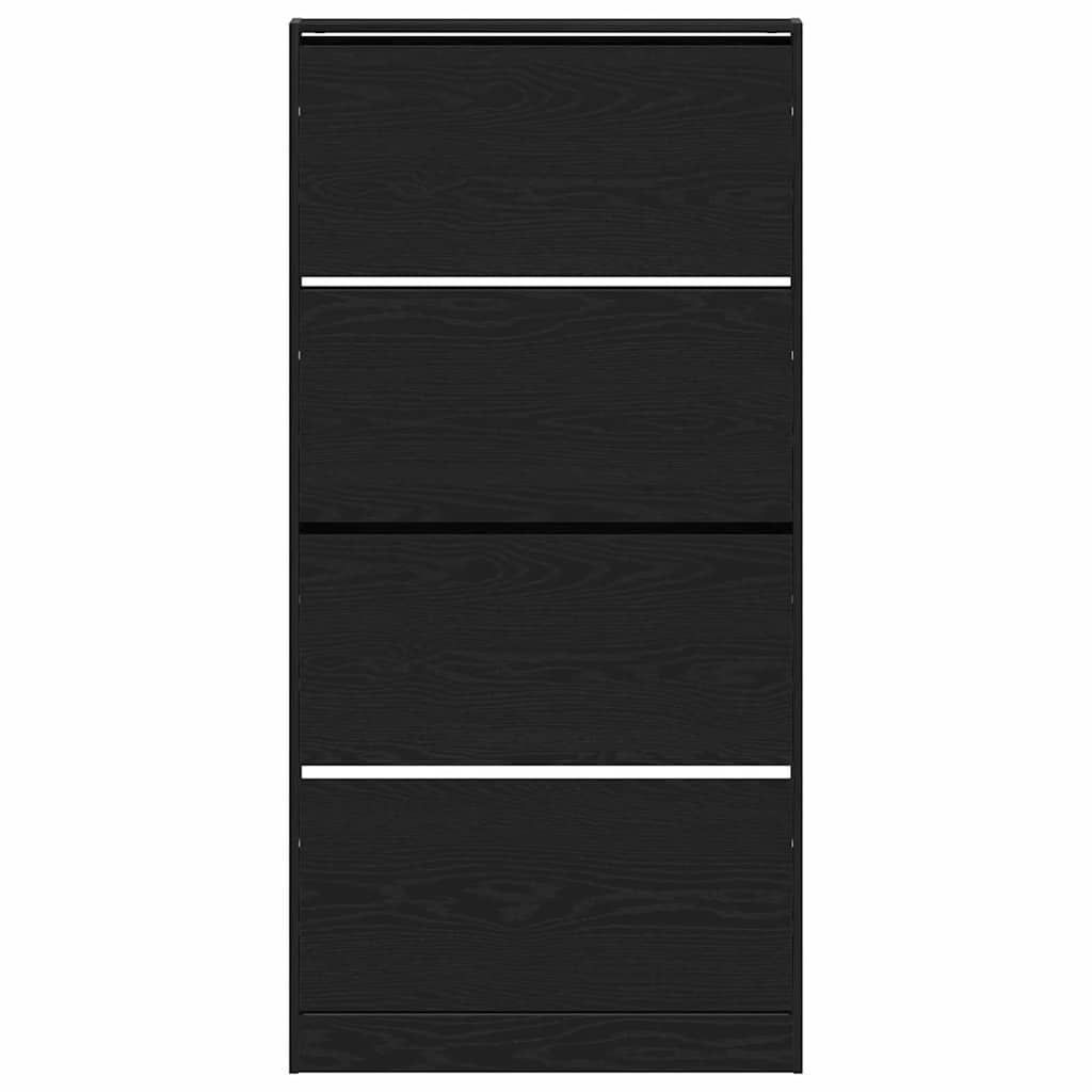 vidaXL Ντουλάπα Παπουτσιών με αποθήκευση Μαύρη δρυς 80 x 21 x 163.5 cm