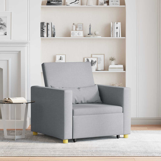 vidaXL Καναπές Κρεβάτι Μονό Ανοιχτό γκρι 90 x 165 x 87 εκ. ύφασμα