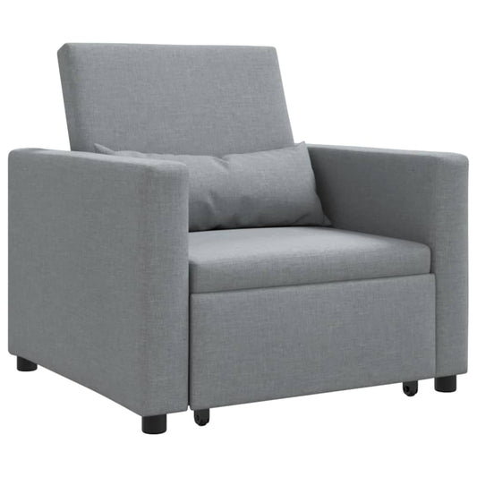 vidaXL Μονός καναπές-κρεβάτι Ανοιχτό γκρι 90 x 165 x 87 εκ. ύφασμα