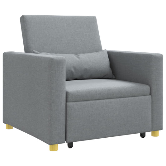 vidaXL Καναπές Κρεβάτι Μονό Ανοιχτό γκρι 90 x 165 x 87 εκ. ύφασμα