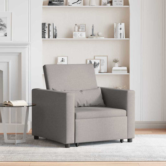 vidaXL Μονός καναπές-κρεβάτι με τροχούς Taupe 90 x 165 x 87 εκ. ύφασμα