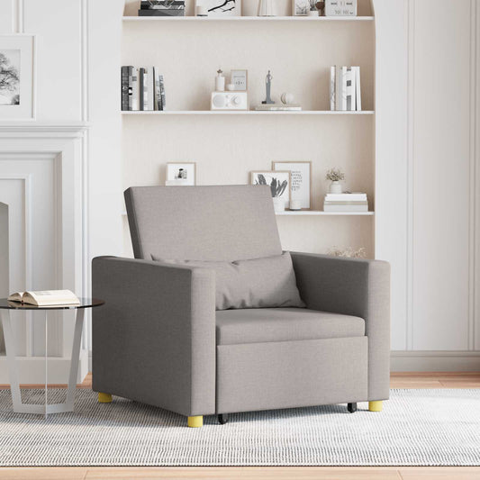 vidaXL Καναπές Κρεβάτι Μονό με τροχούς Taupe 90 x 165 x 87 εκ. ύφασμα