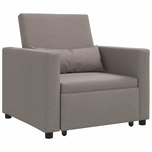 vidaXL Μονός καναπές-κρεβάτι με τροχούς Taupe 90 x 165 x 87 εκ. ύφασμα