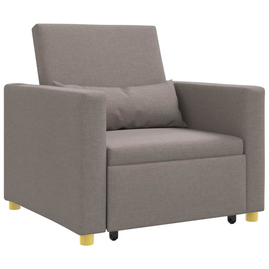 vidaXL Καναπές Κρεβάτι Μονό με τροχούς Taupe 90 x 165 x 87 εκ. ύφασμα