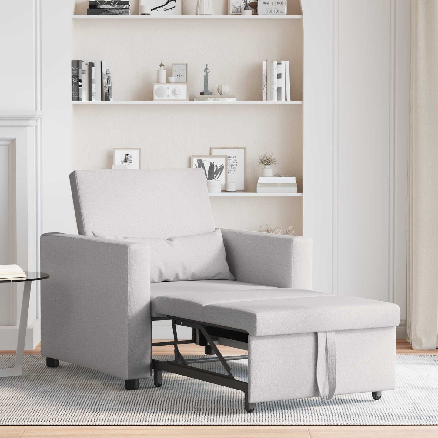 vidaXL Μονός καναπές-κρεβάτι Σκούρο γκρι 90 x 165 x 87 εκ. ύφασμα