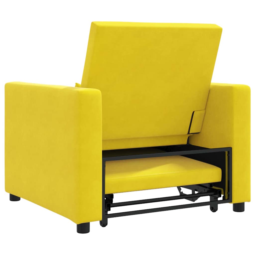 vidaXL Μονός καναπές-κρεβάτι Κίτρινο 90 x 165 x 87 εκ. Βελούδο