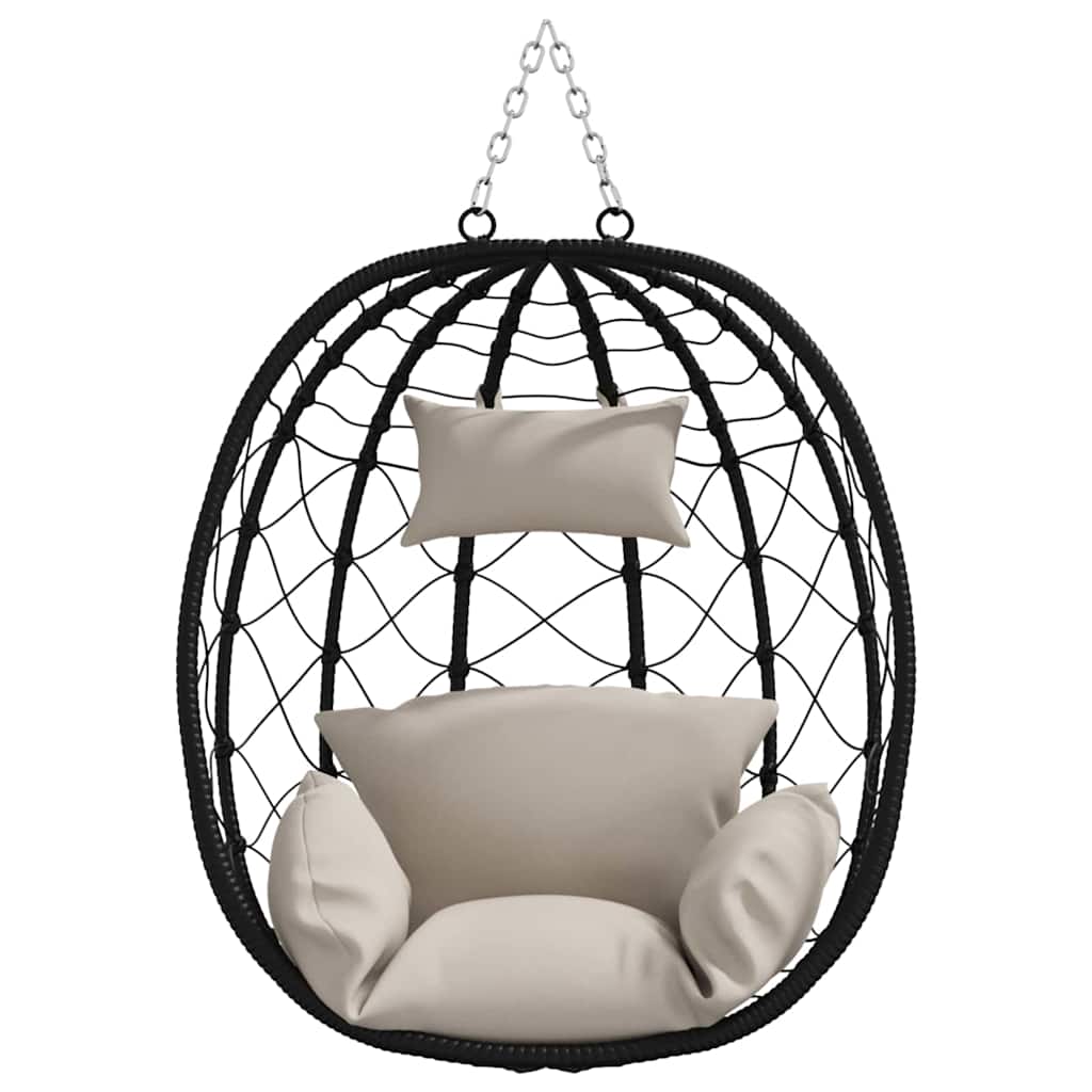 vidaXL Κρεμαστή καρέκλα αυγό Taupe 91,5 x 60 x 110 εκ. συνθετικό ρατάν