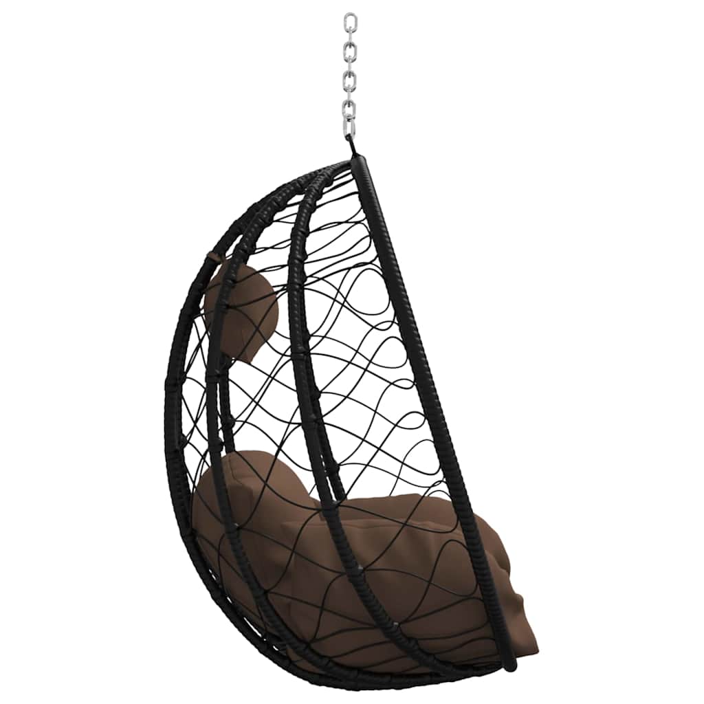 vidaXL Κρεμαστή καρέκλα αυγό Καφέ 91,5 x 60 x 110 εκ. συνθετικό ρατάν