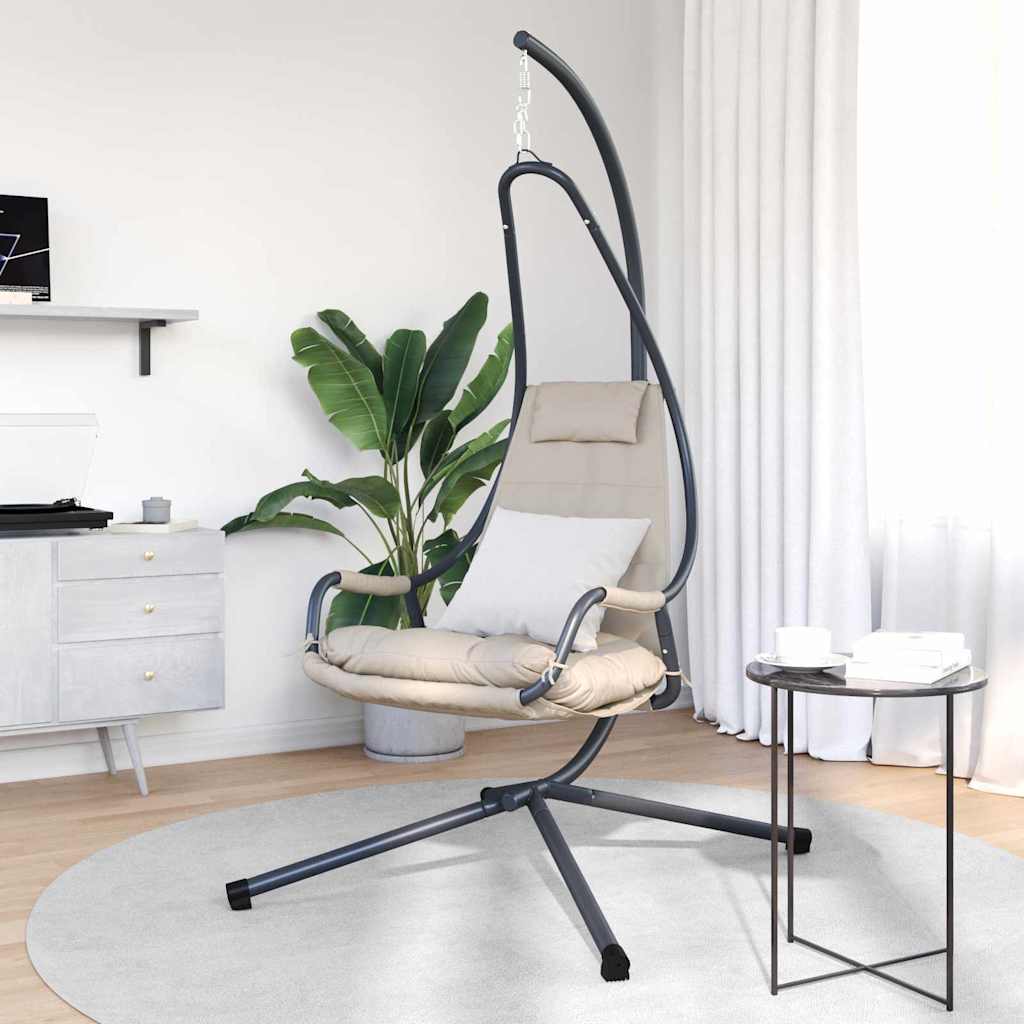 vidaXL Κρεμαστή Καρέκλα με Στήριγμα και Μαξιλάρι Ταπέτο Ατσάλι