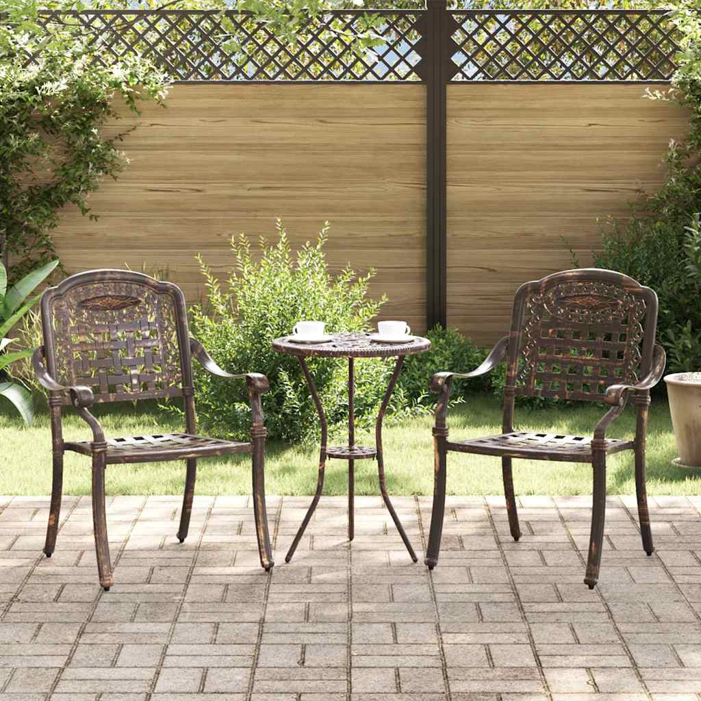 vidaXL Καρέκλα Κήπου 2 pcs Μπρονζέ 55 x 56,5 x 91εκ Αλουμίνιο