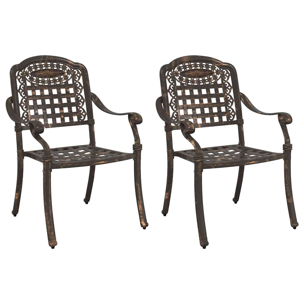 vidaXL Καρέκλα Κήπου 2 pcs Μπρονζέ 55 x 56,5 x 91εκ Αλουμίνιο