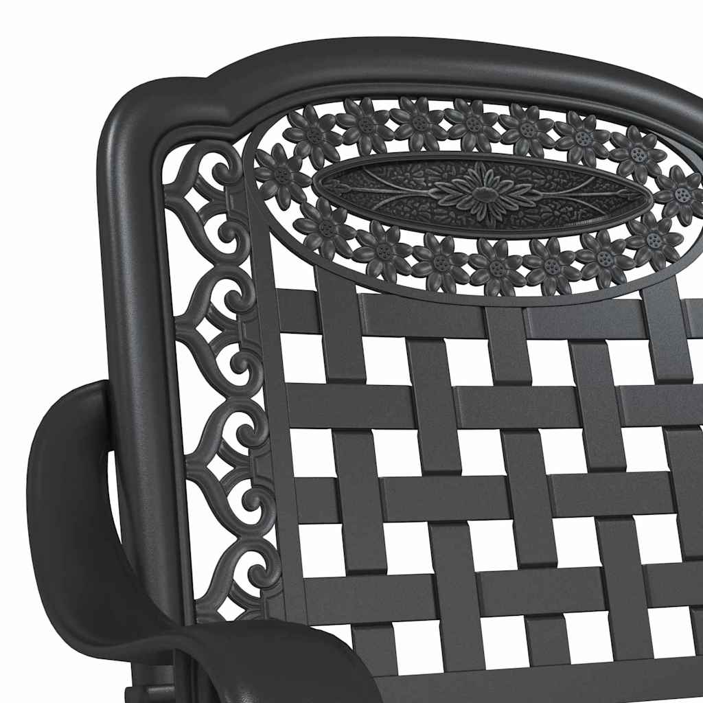 vidaXL Καρέκλα Κήπου 2 pcs Μαύρο 55 x 56,5 x 91εκ Αλουμίνιο