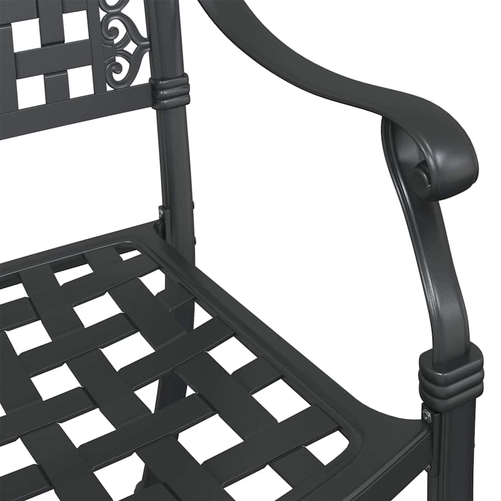 vidaXL Καρέκλα Κήπου 2 pcs Μαύρο 55 x 56,5 x 91εκ Αλουμίνιο