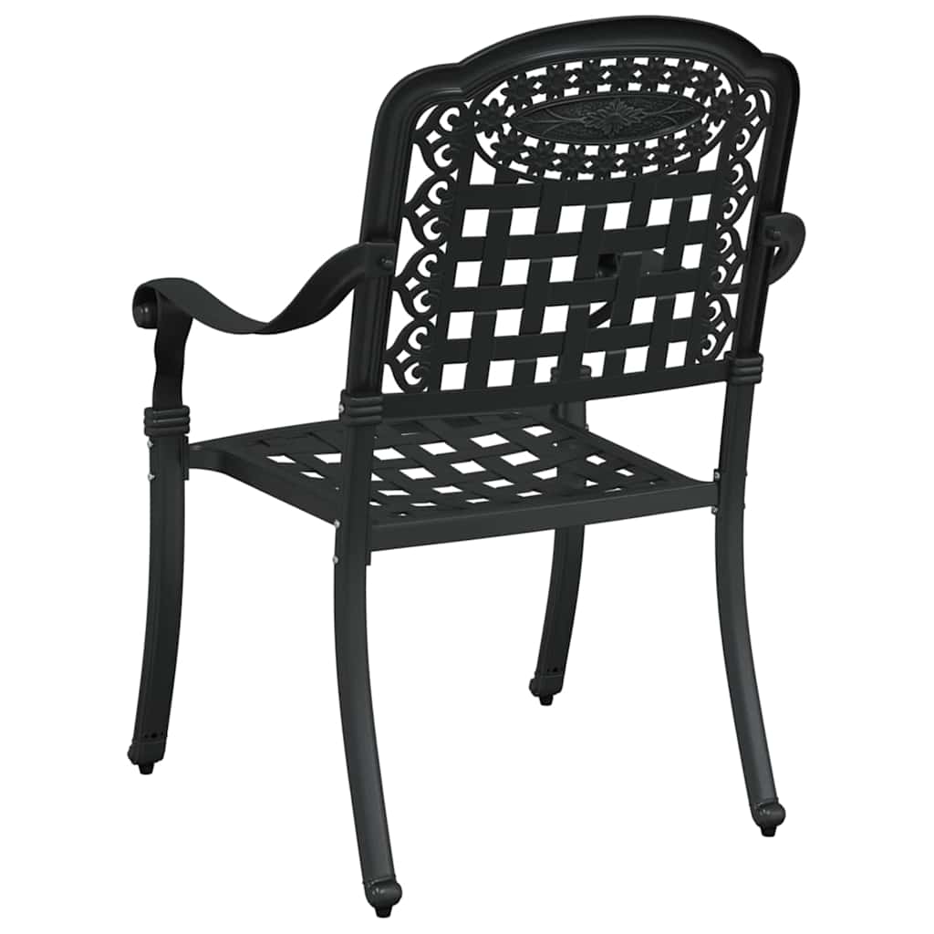 vidaXL Καρέκλα Κήπου 2 pcs Μαύρο 55 x 56,5 x 91εκ Αλουμίνιο
