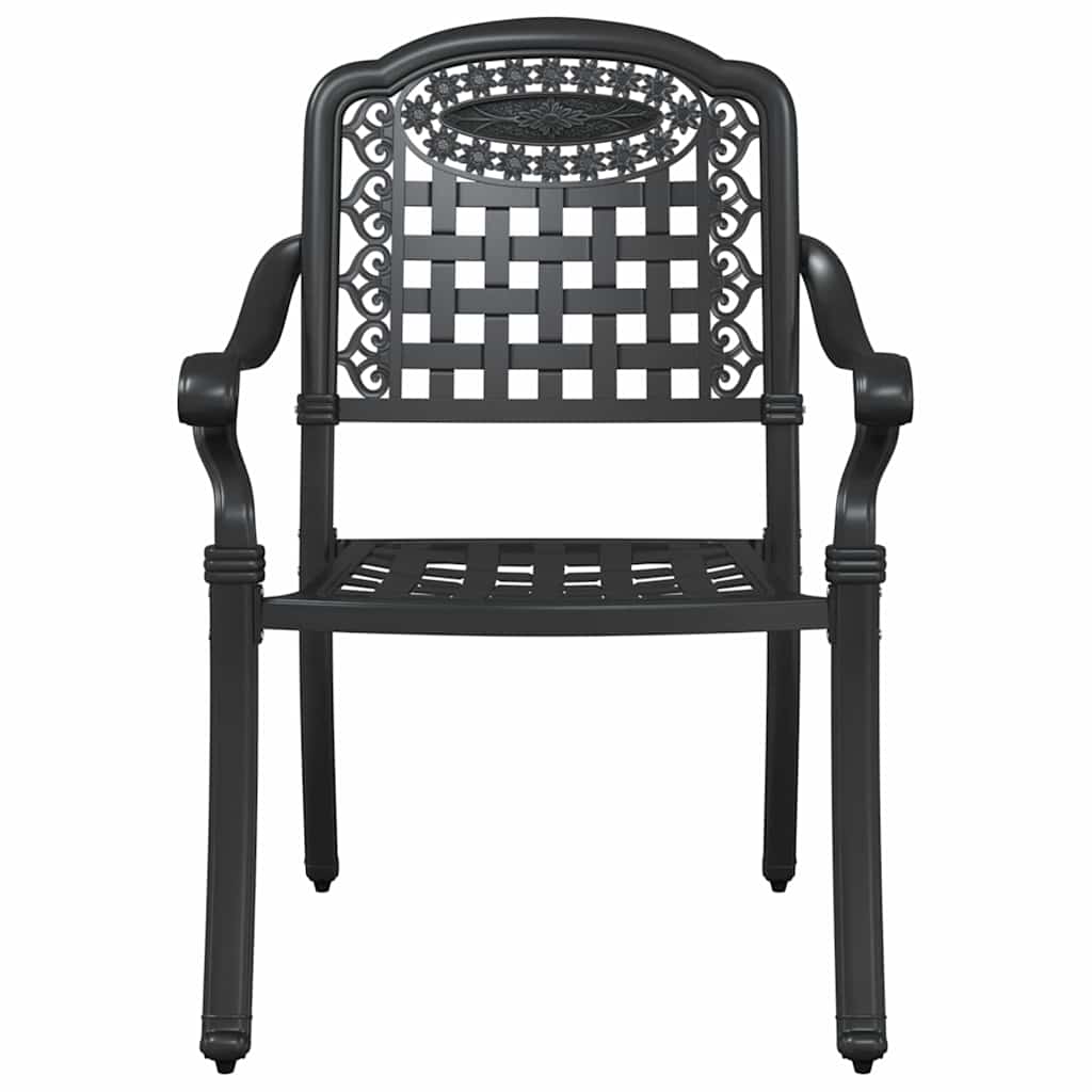 vidaXL Καρέκλα Κήπου 2 pcs Μαύρο 55 x 56,5 x 91εκ Αλουμίνιο