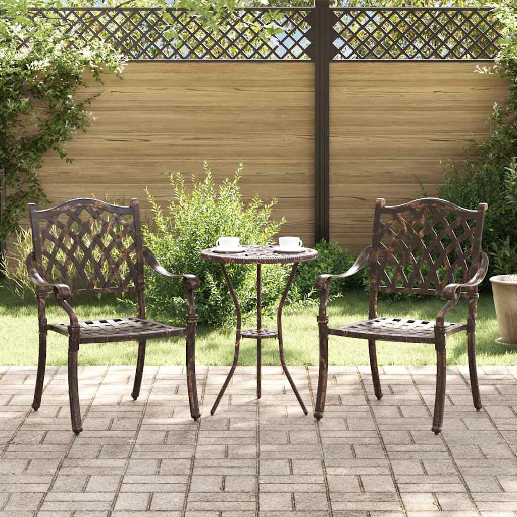vidaXL Καρέκλα Κήπου 2 pcs Μπρονζέ 56 x 55 x 92.5εκ Αλουμίνιο