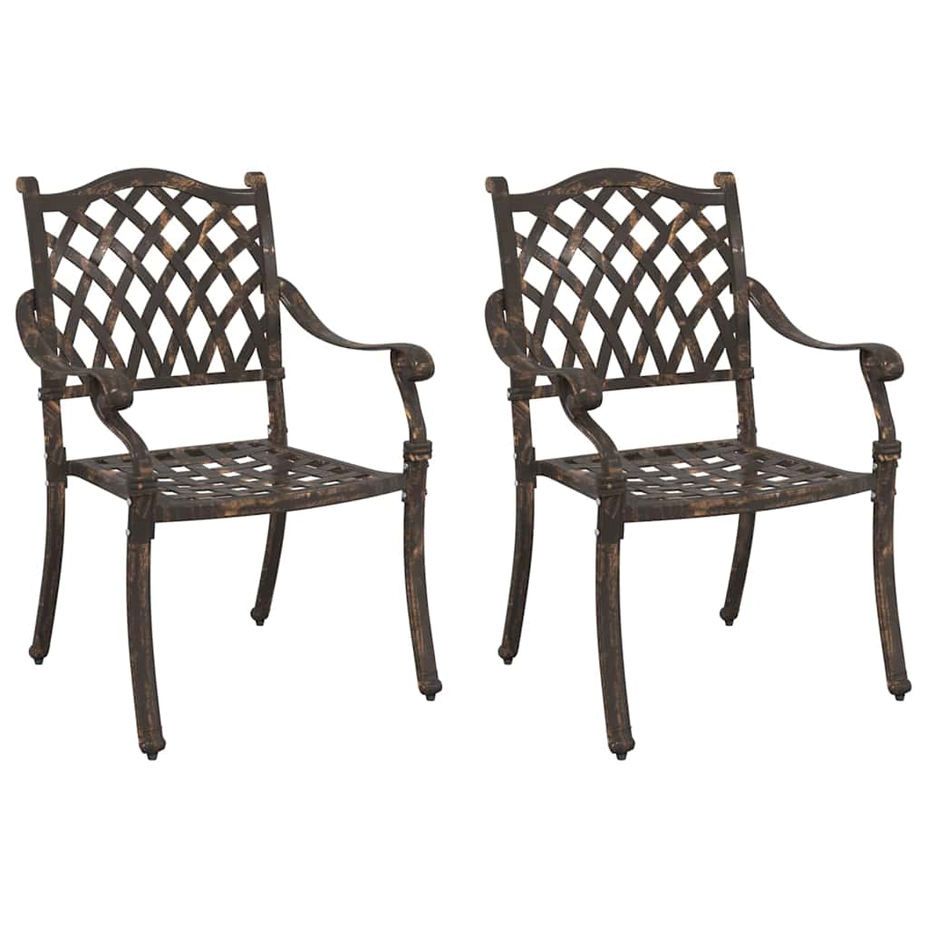 vidaXL Καρέκλα Κήπου 2 pcs Μπρονζέ 56 x 55 x 92.5εκ Αλουμίνιο
