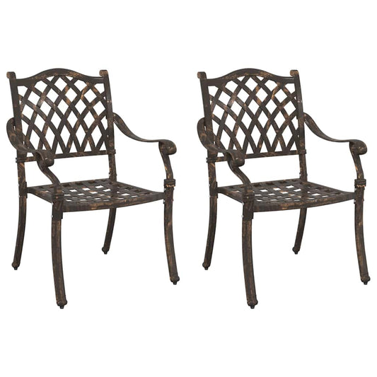 vidaXL Καρέκλα Κήπου 2 pcs Μπρονζέ 56 x 55 x 92.5εκ Αλουμίνιο
