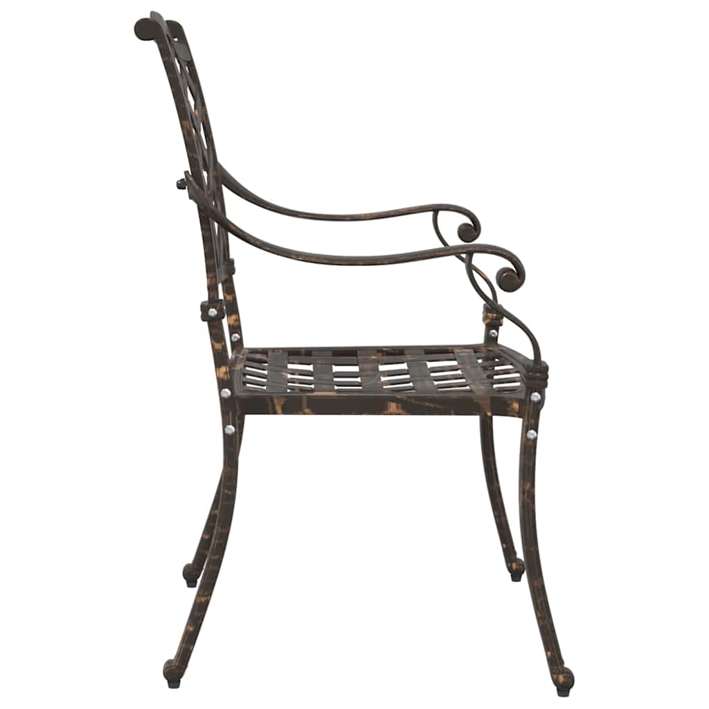 vidaXL Καρέκλα Κήπου 2 pcs Μπρονζέ 56 x 55 x 92.5εκ Αλουμίνιο