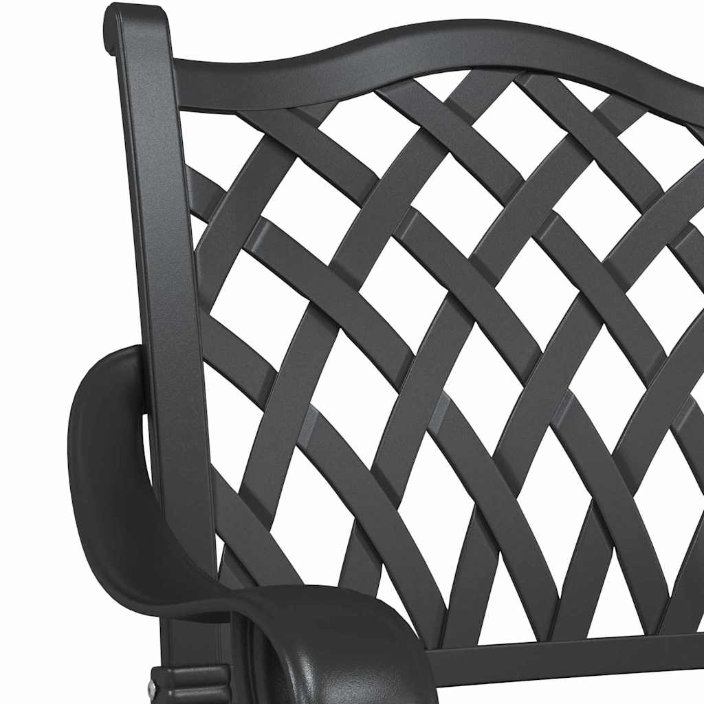 vidaXL Καρέκλα Κήπου 2 pcs Μαύρο 56 x 55 x 92.5εκ Αλουμίνιο