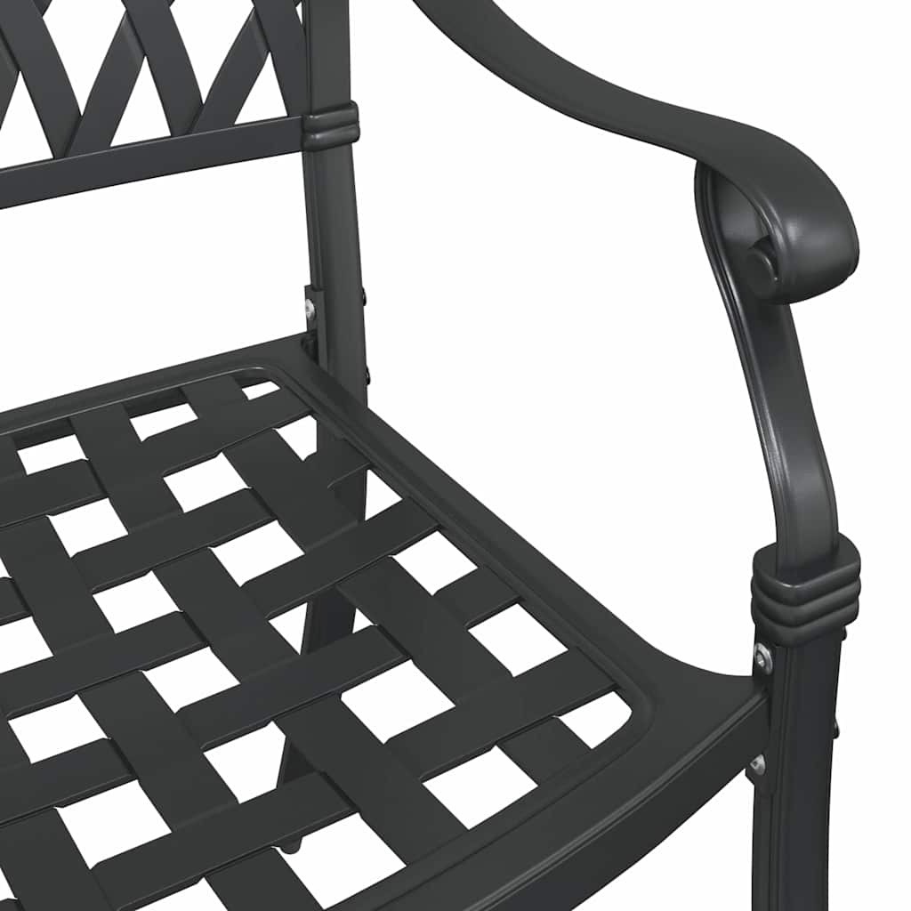 vidaXL Καρέκλα Κήπου 2 pcs Μαύρο 56 x 55 x 92.5εκ Αλουμίνιο
