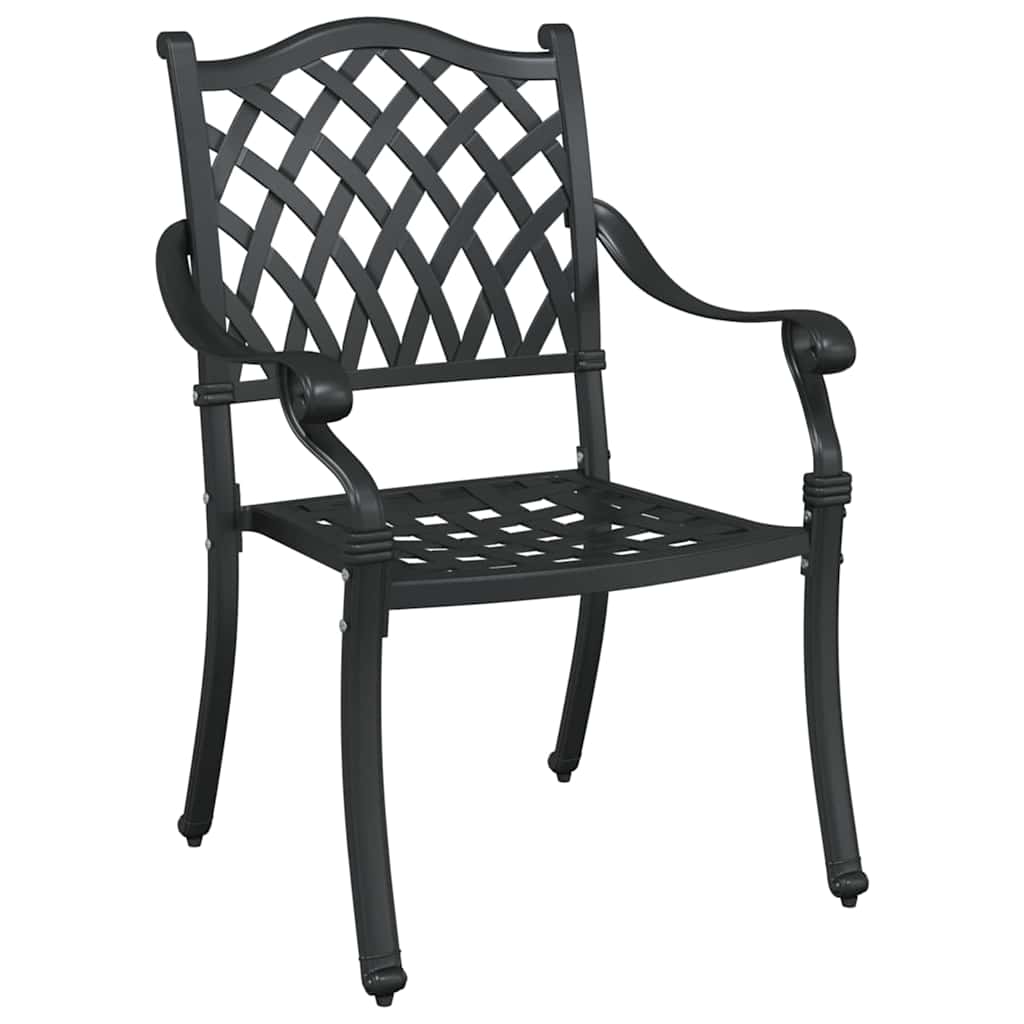 vidaXL Καρέκλα Κήπου 2 pcs Μαύρο 56 x 55 x 92.5εκ Αλουμίνιο