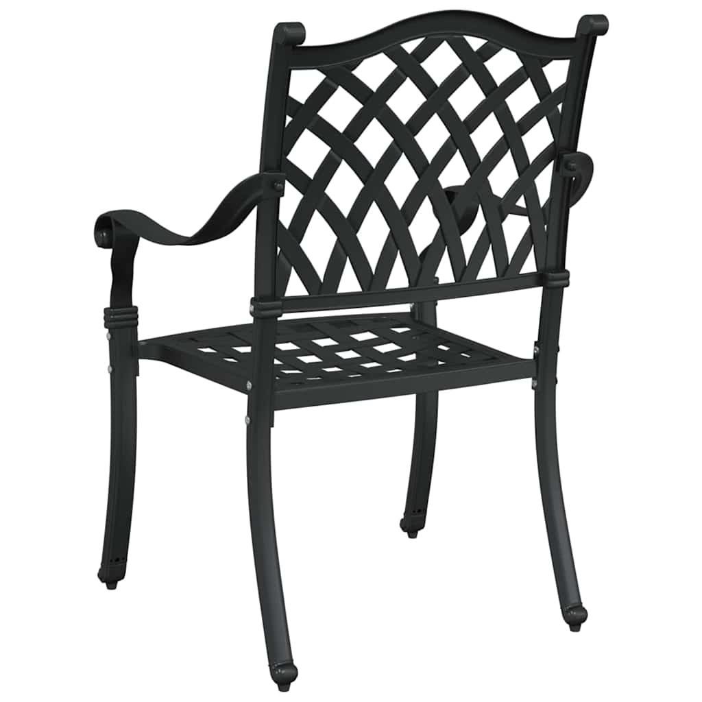 vidaXL Καρέκλα Κήπου 2 pcs Μαύρο 56 x 55 x 92.5εκ Αλουμίνιο