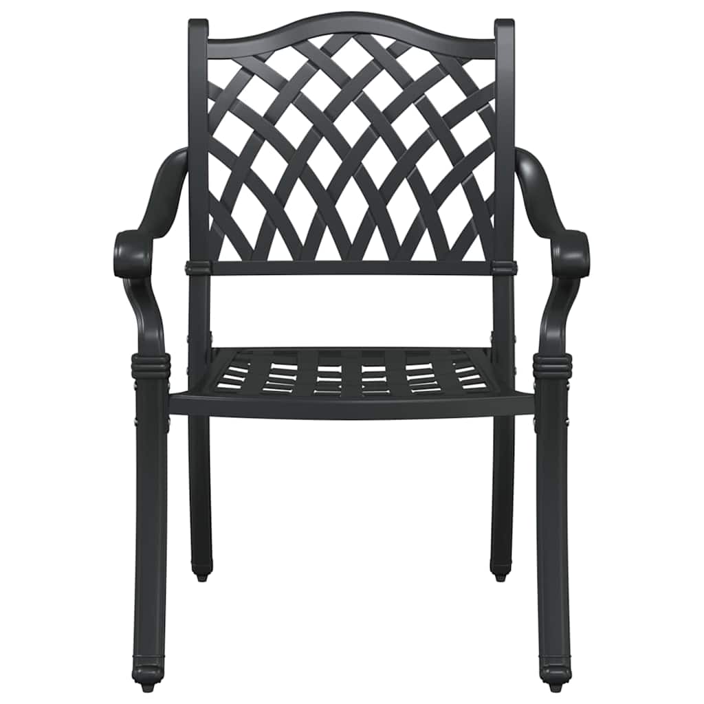 vidaXL Καρέκλα Κήπου 2 pcs Μαύρο 56 x 55 x 92.5εκ Αλουμίνιο