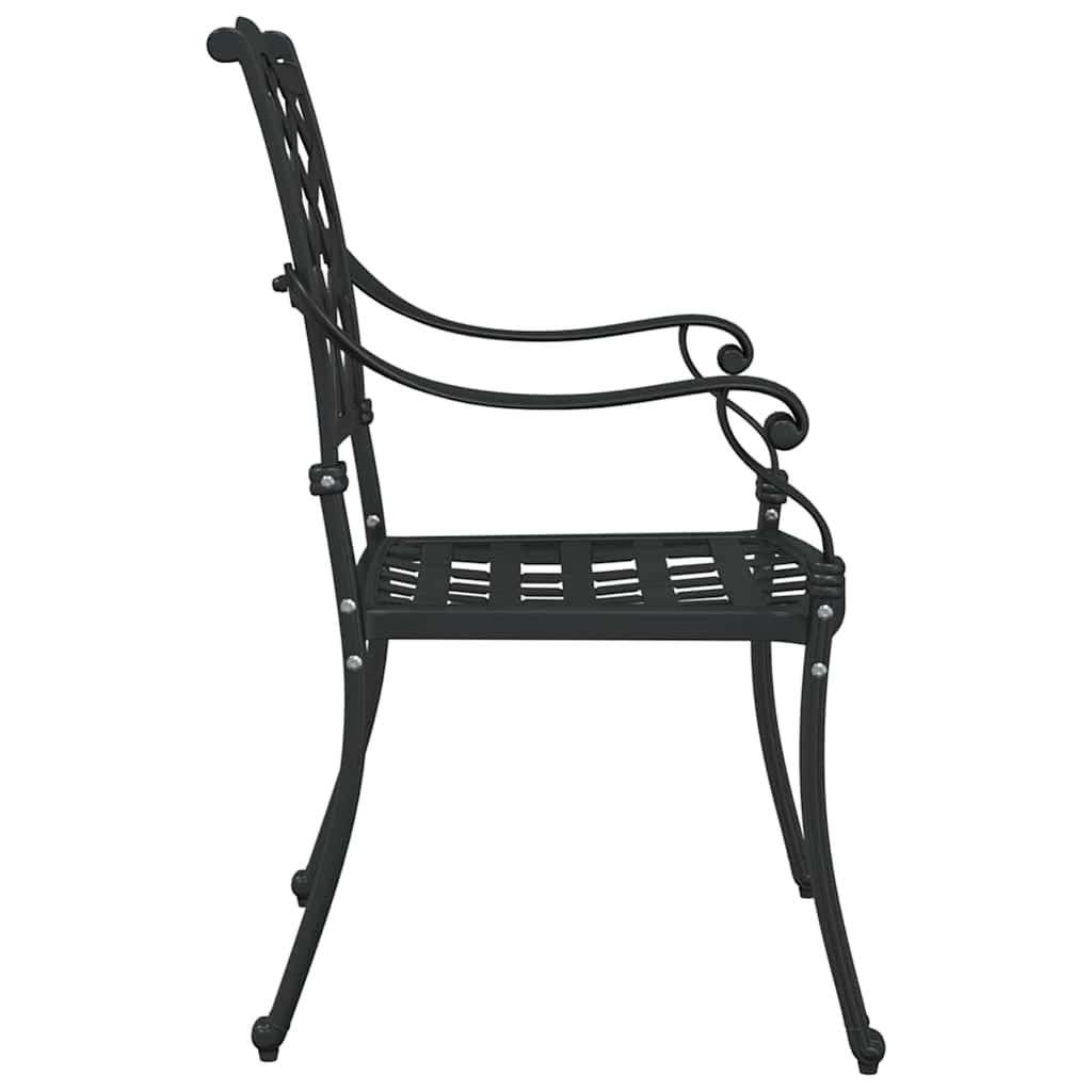 vidaXL Καρέκλα Κήπου 2 pcs Μαύρο 56 x 55 x 92.5εκ Αλουμίνιο