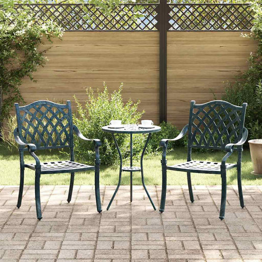 vidaXL Καρέκλα Κήπου 2 pcs Πράσινο 56 x 55 x 92.5εκ Αλουμίνιο