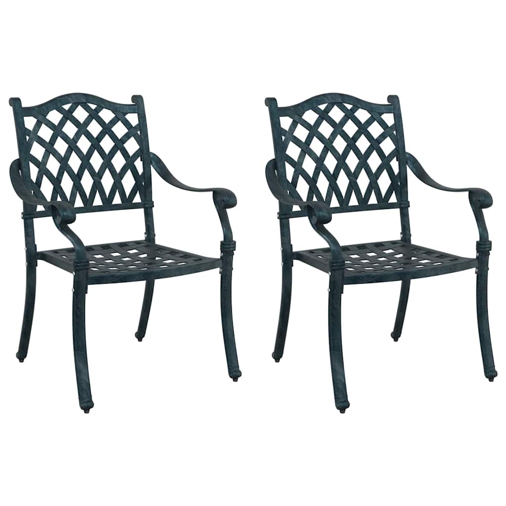 vidaXL Καρέκλα Κήπου 2 pcs Πράσινο 56 x 55 x 92.5εκ Αλουμίνιο
