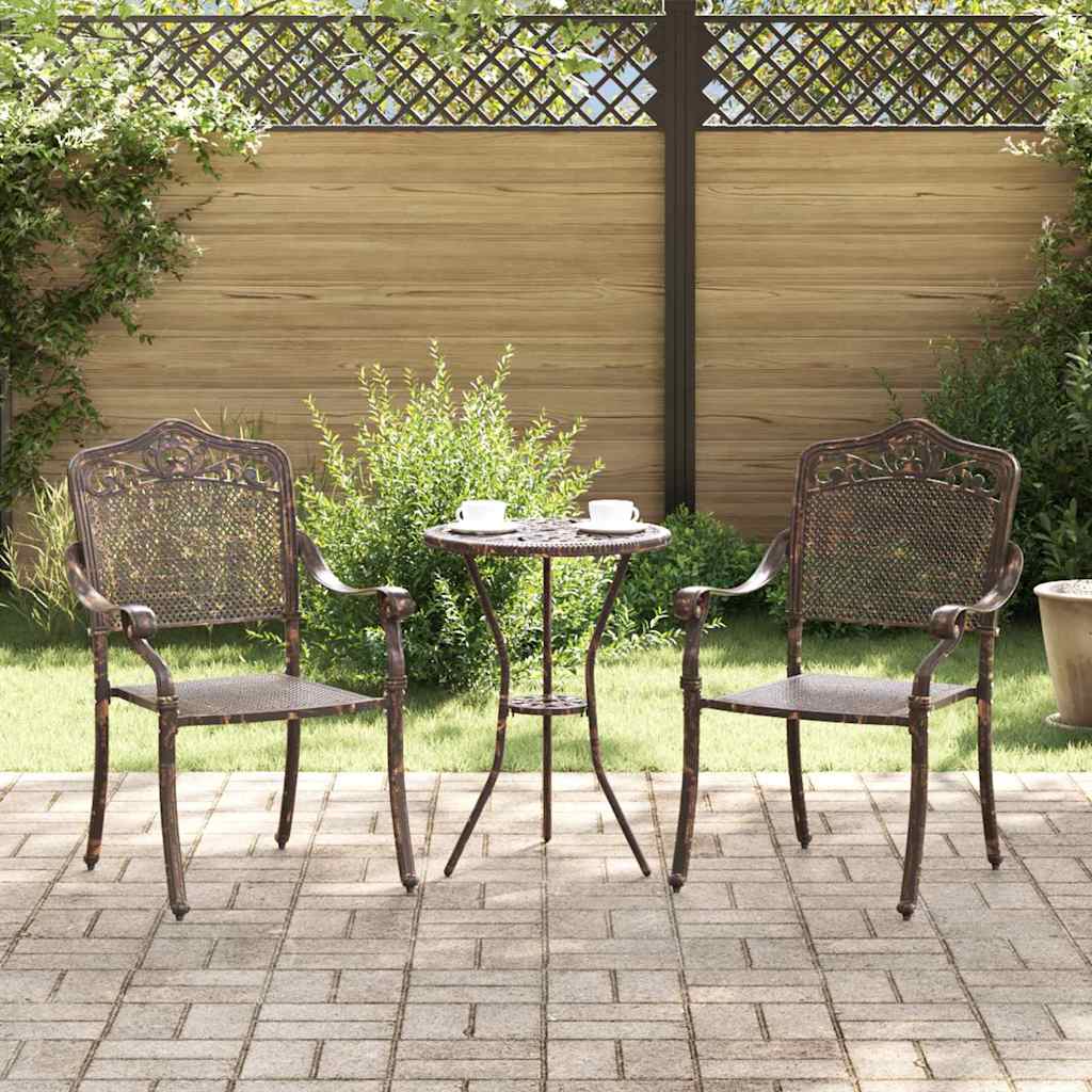 vidaXL Καρέκλα Κήπου 2 pcs Μπρονζέ 55 x 55 x 92,5 εκ. Αλουμίνιο
